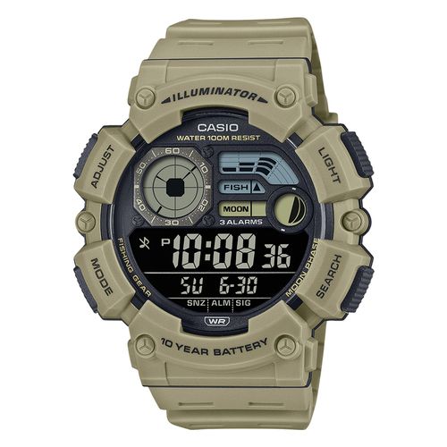 Reloj Casio digital Timeless de resina verde militar para hombre