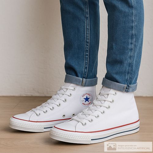 Botín deportivo casual Converse blanco para hombre