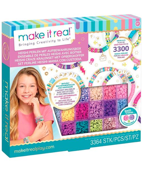 Make It Real Set para crear bisutería de cuentas heishi craze con estuche 3364 piezas