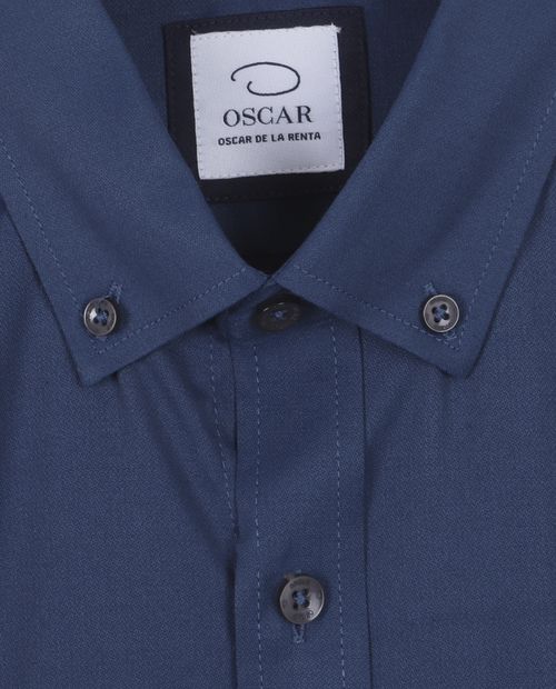 Camisa casual Oscar de la Renta azul navy sólida para hombre