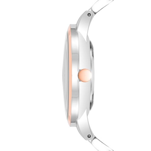 Reloj Nine West análogo de metal plateado para mujer