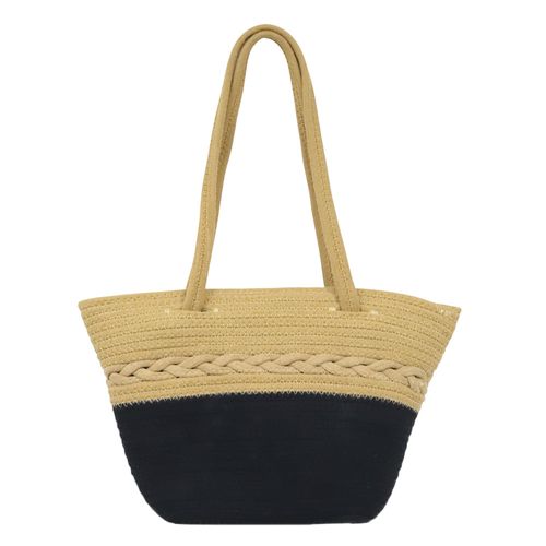 Cartera tote Sabrina beige/negro para mujer