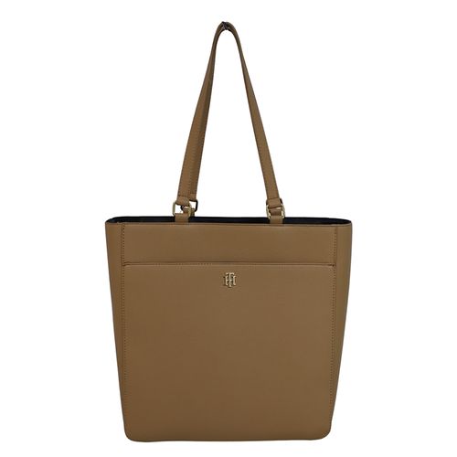Cartera tote Tommy Hilfiger color café para mujer