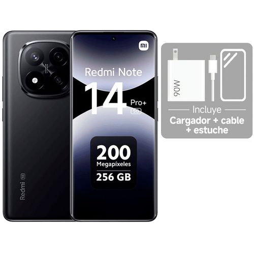 Celular Xiaomi Redmi Note 14 Pro+ 5G MZB0I9NUS 256GB 8GB RAM Pantalla 6.67" (16.94cm) Snapdragon 7s Gen 3 Rendimiento potente Cámara Posterior 200 MP