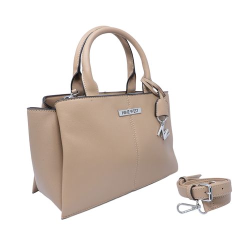 Cartera satchel Nine West color café para mujer