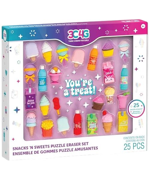 Set de borradores rompecabezas Snacks N Sweets
