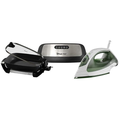 Combo Oster sartén eléctrico+ plancha de vapor+ selladora al vacío magic chef