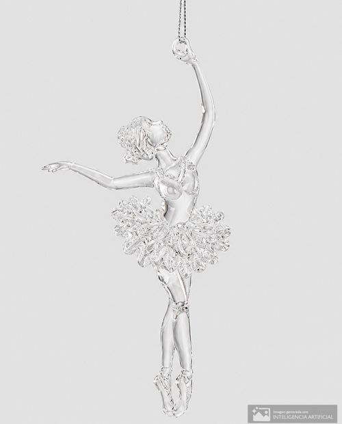 Adorno bailarina de acrílico 7.5 x 16 cm