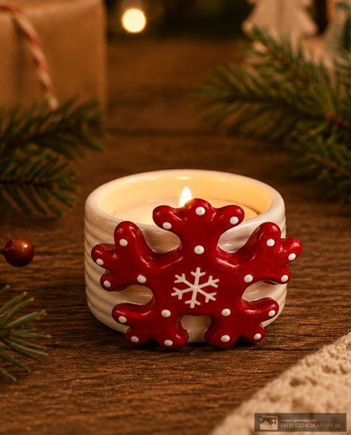 Portavelas navideño 6.4 x 5.7 x 4.2 cm