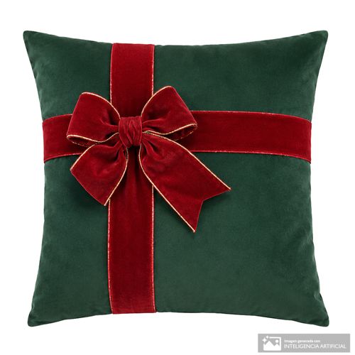 Cojín navideño verde con Chonga decorativo 45 x 45 cm