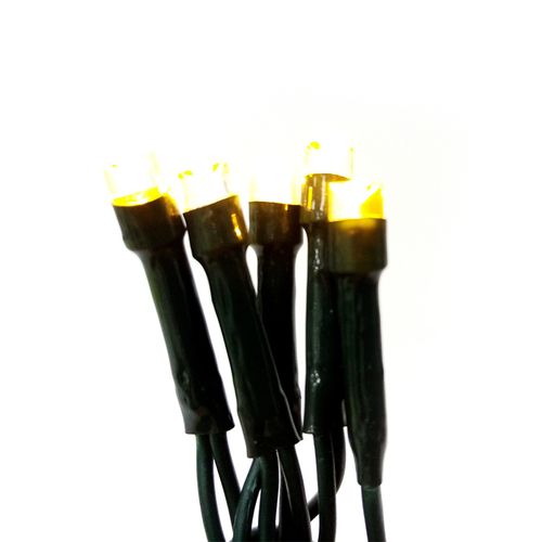 Caja de luces cascada 100 cable verde y focos luz cálida