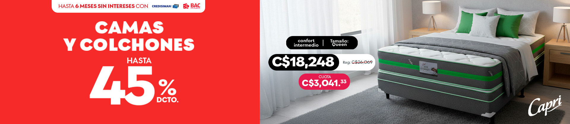 Camas y colchones 45% de descuento 