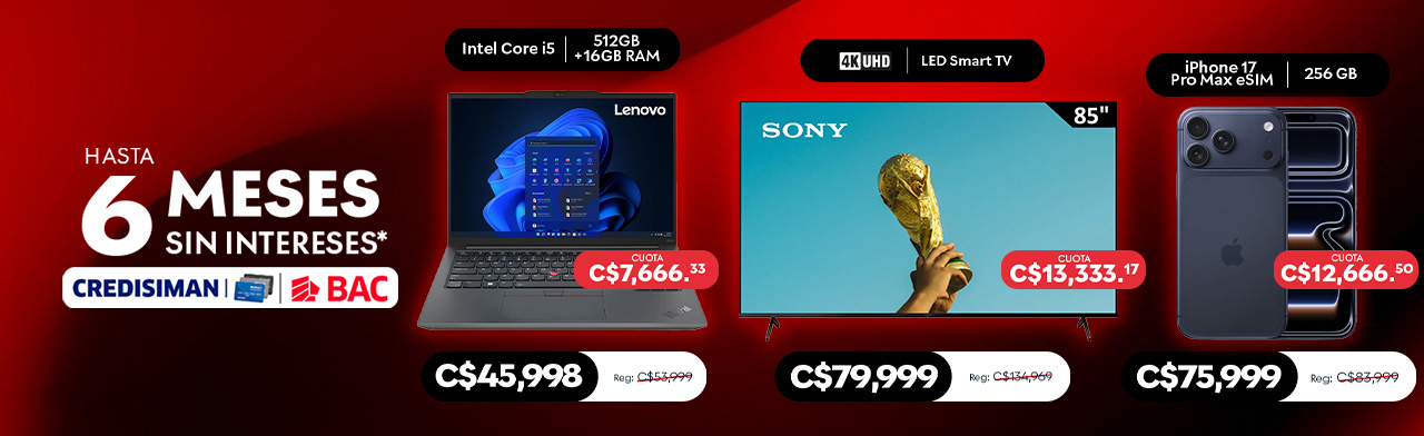Pantallas, laptops y más