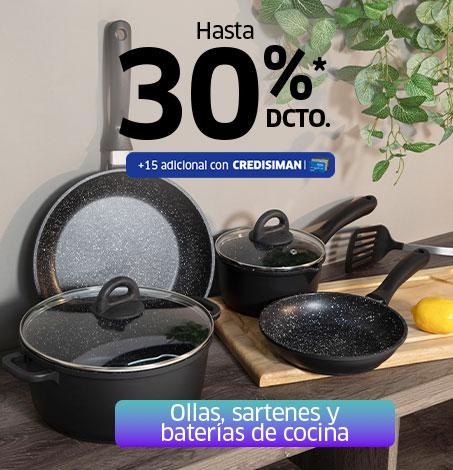 HASTA 30% OFP + 15% CS EN OLLAS, SARTENES Y BATERÍAS DE COCINA